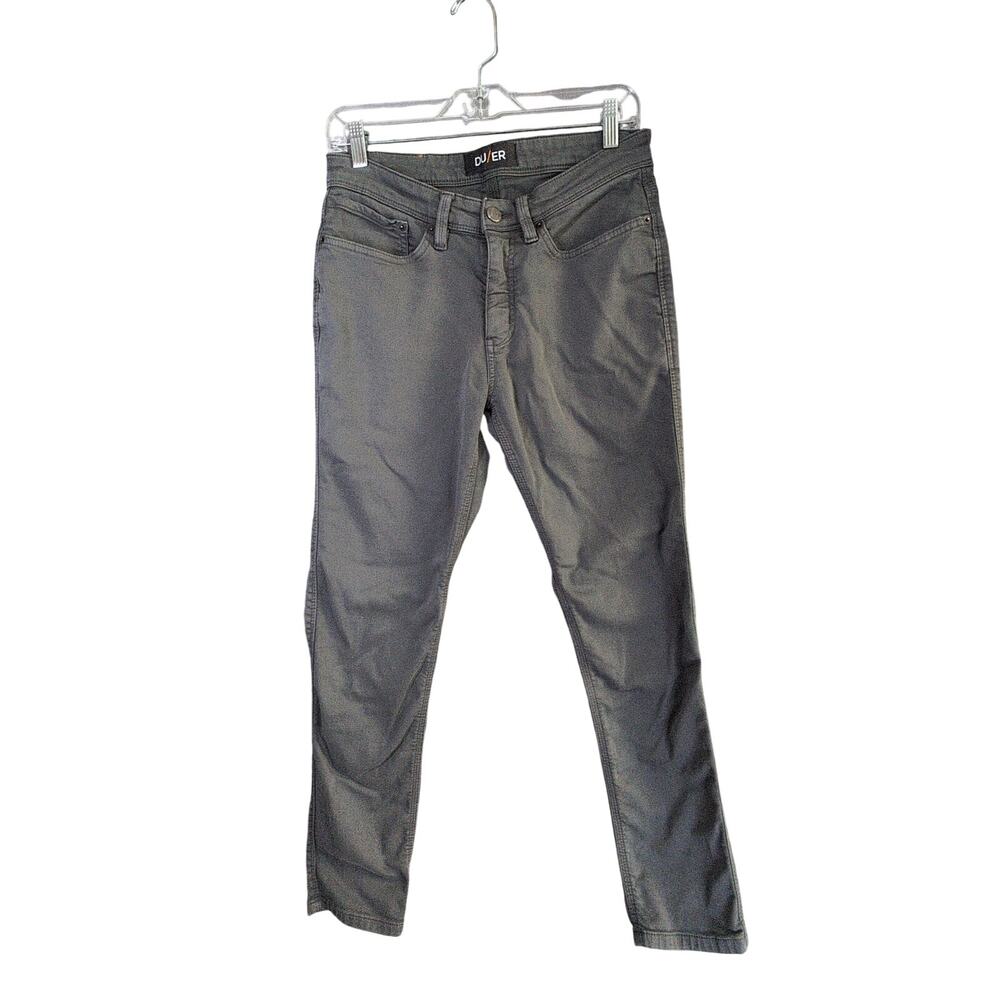 DU/ER Pants Mens 30x30‎ Green N2X Slim Fit No Sweat Stretch